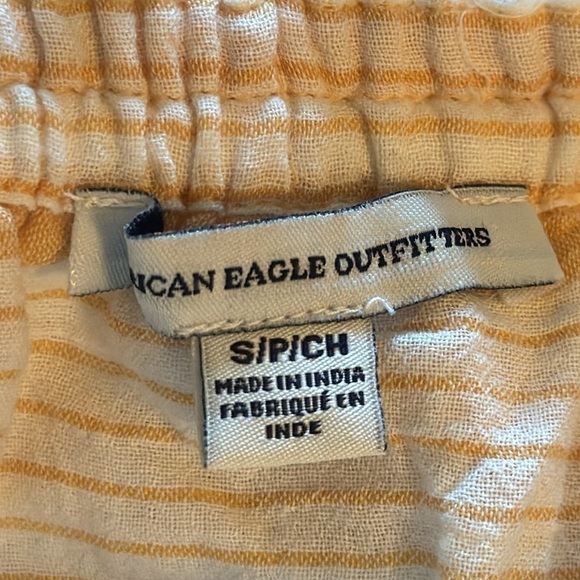 American Eagle Outfitters eyelet off the shoulder stripes 100% cotton Sz S top - Picture 5 of 7